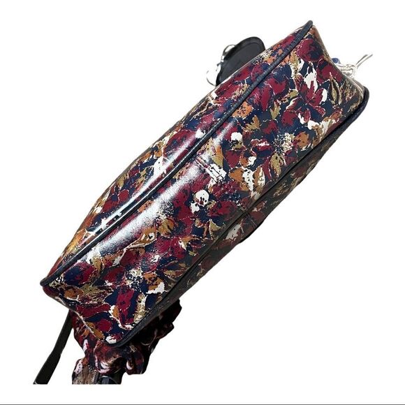 NEW Patricia Nash Scarlet Bloom Antilly Leather Sling Bag Navy Floral Crossbody - Picture 14 of 14